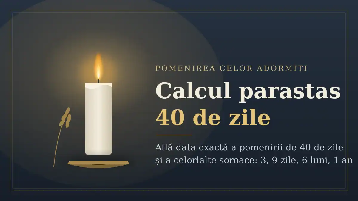 Lumânare aprinsă și spice de grâu – calculul datei parastasului de 40 de zile